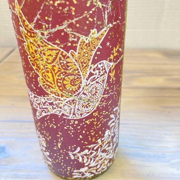 Lovely DOVE Bird Lit Up Cork Green Wine Bottle Festive Winter Holiday 12 “ Tall - Picture 2 of 10